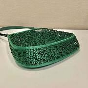 Prada Cleo Satin Bag With Crystals Green 22x18.5x4.5cm - 2