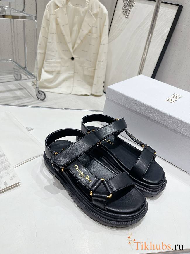 Dior D-Wave Sandal Black Lambskin - 1