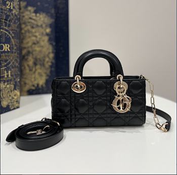 Dior Small Lady D-Joy Bag Black Cannage Lambskin 22 x 12 x 6 cm