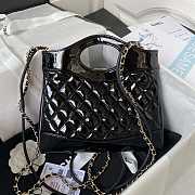 Chanel Mini Bi Color Chain Patent Leather Bag Black 22 x 23 x 5.5 cm - 2