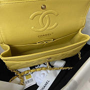 Chanel Small Flap Bag Caviar Gold Hardware Yellow 23cm - 6