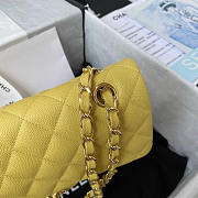 Chanel Small Flap Bag Caviar Gold Hardware Yellow 23cm - 5