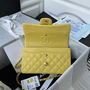 Chanel Small Flap Bag Caviar Gold Hardware Yellow 23cm - 3