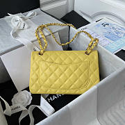 Chanel Small Flap Bag Caviar Gold Hardware Yellow 23cm - 4