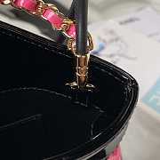 Chanel Mini Bi Color Chain Patent Leather Bag Black Pink 22 x 23 x 5.5 cm - 6