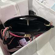 Chanel Mini Bi Color Chain Patent Leather Bag Black Pink 22 x 23 x 5.5 cm - 5