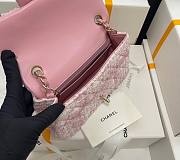 Chanel 22C Pink Tweed Flap Bag 20cm - 3