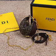 Fendi Nano Fendigraphy Brown Fabric Charm 16.5x14x5cm - 4