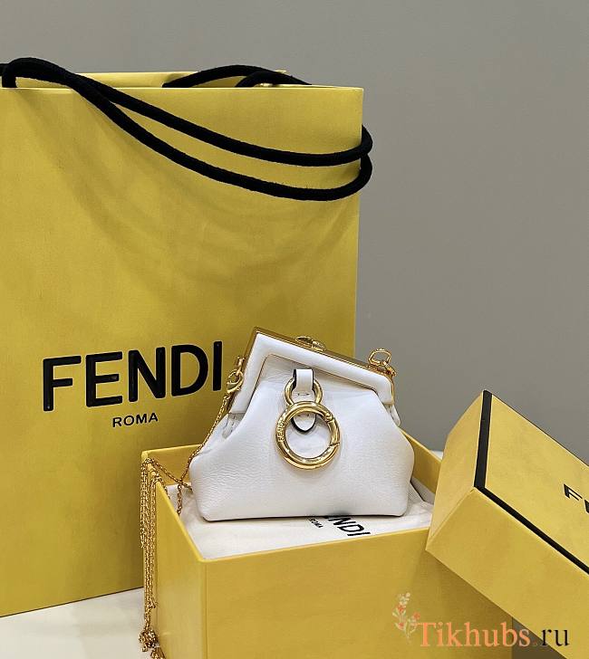 Fendi Nano First Charm White Nappa Leather 11.5x5.5x10cm - 1