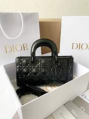 Dior Medium Lady D-Joy Bag Black Diamond Motif 26 x 13.5 x 5 cm - 1