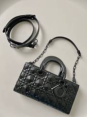 Dior Medium Lady D-Joy Bag Black Diamond Motif 26 x 13.5 x 5 cm - 2