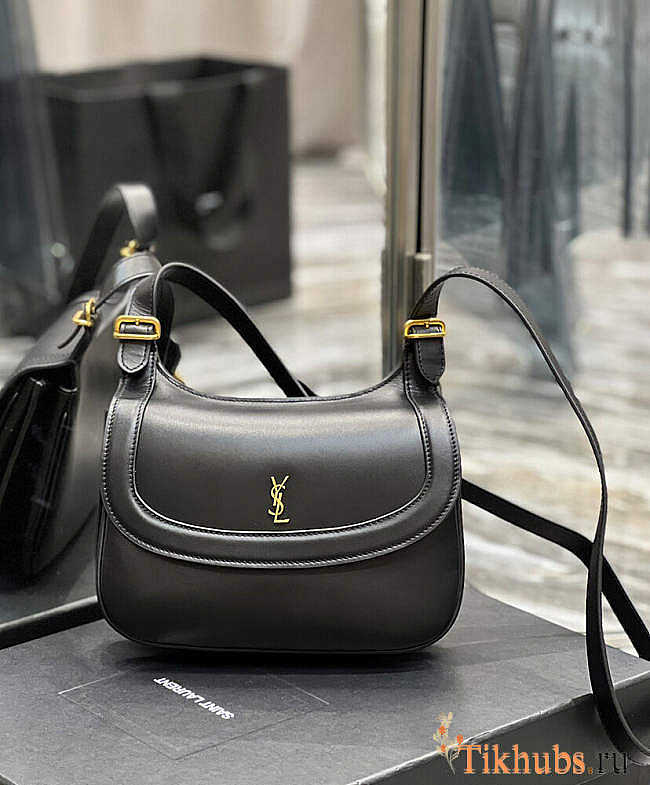 YSL Charlie Medium Shoulder Bag In Smooth Leather Black 23x17x4cm - 1