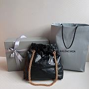 Balenciaga Crush Small Tote Bag Black Crushed Calfskin 23.8x25.4x10cm - 6