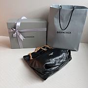 Balenciaga Crush Small Tote Bag Black Crushed Calfskin 23.8x25.4x10cm - 4