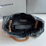 Balenciaga Crush Small Tote Bag Black Crushed Calfskin 23.8x25.4x10cm - 3