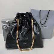 Balenciaga Crush Medium Tote Bag Black Calfskin 39x46x14cm - 1