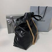 Balenciaga Crush Medium Tote Bag Black Calfskin 39x46x14cm - 6