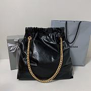 Balenciaga Crush Medium Tote Bag Black Calfskin 39x46x14cm - 5