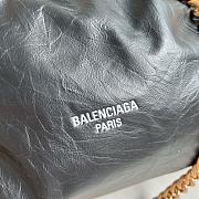 Balenciaga Crush Medium Tote Bag Black Calfskin 39x46x14cm - 2