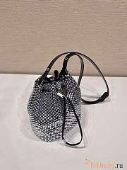 Prada Satin Bucket Bag With Black Crystals 19.5x10x15.5cm - 5