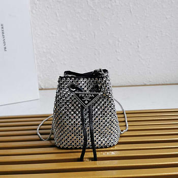 Prada Embellished Satin Mini-pouch Bags 9x9.5x6cm