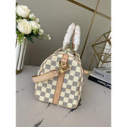 Louis Vuitton LV Speedy Handbag Damier White 25 Bag 25x19x15cm - 3