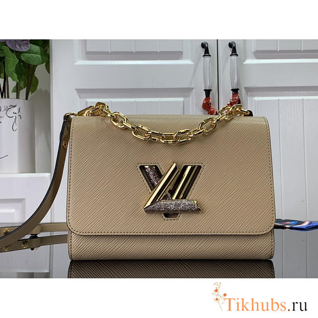 Louis Vuitton LV Twist MM Handbag Beige 23x17x9.5cm - 1