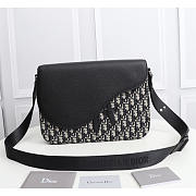 Dior Saddle Messenger Bag Large Oblique Jacquard Black 36.5x24.5x5.5cm - 1