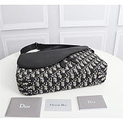 Dior Saddle Messenger Bag Large Oblique Jacquard Black 36.5x24.5x5.5cm - 5