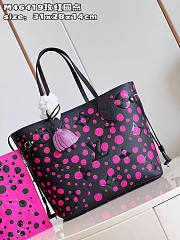 Louis Vuitton LV x YK Neverfull MM Noir Fuchsia 31 x 28 x 14 cm - 6