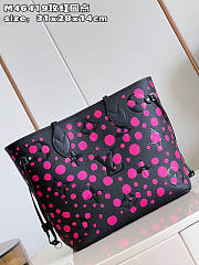 Louis Vuitton LV x YK Neverfull MM Noir Fuchsia 31 x 28 x 14 cm - 3