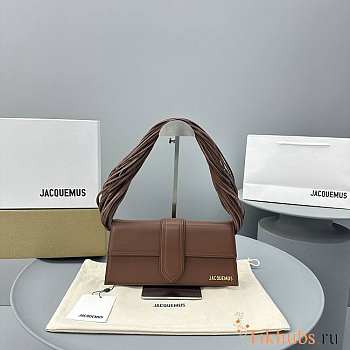 Jacquemus Le Bambino long Ficiu Strand Strap Brown 26x14cm