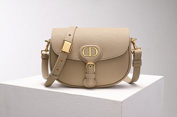 Dior Medium Bobby Bag Beige Grained Calfskin 22 x 17 x 6 cm