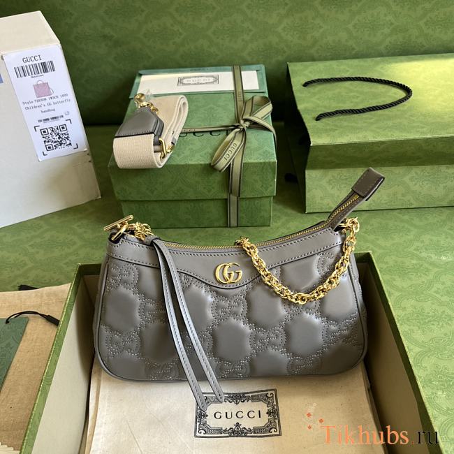 Gucci GG Matelasse Handbag Grey 25x15x8cm - 1