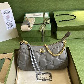 Gucci GG Matelasse Handbag Grey 25x15x8cm