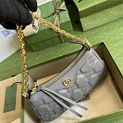 Gucci GG Matelasse Handbag Grey 25x15x8cm - 3