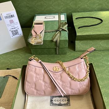 Gucci GG Matelasse Handbag Light Pink 25x15x8cm