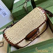 Gucci Horsebit Raffia Shoulder Bag 25x18x8cm - 4