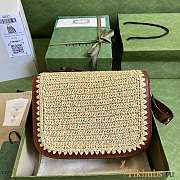 Gucci Horsebit Raffia Shoulder Bag 25x18x8cm - 2