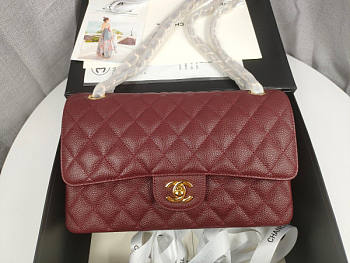 Chanel Flap Bag Caviar in Wine Red 25cm with Gold Hardware