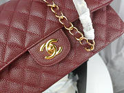 Chanel Flap Bag Caviar in Wine Red 25cm with Gold Hardware - 6