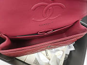 Modishbags Flap Bag Caviar in Wine Red 25cm with Silver Hardware - 4