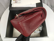 Modishbags Flap Bag Caviar in Wine Red 25cm with Silver Hardware - 5