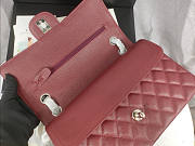 Modishbags Flap Bag Caviar in Wine Red 25cm with Silver Hardware - 2