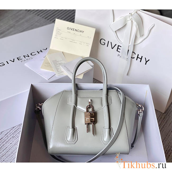 Givenchy Antigona Lock Mini Tote Gray 23x27x13cm - 1