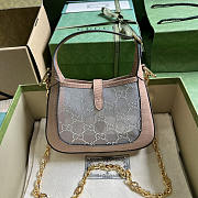 Gucci Jackie 1961 Mini Crystal GG Lizard Bag Pink 19x13x3cm - 4