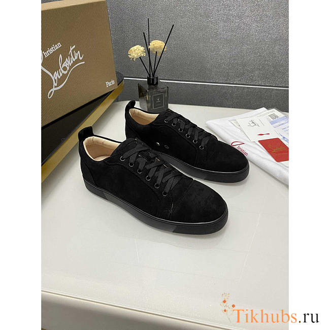 Christian Louboutin Men's Black Louis Junior Suede Trainers - 1