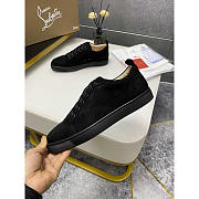 Christian Louboutin Men's Black Louis Junior Suede Trainers - 2