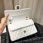 Chanel Flap Bag White Lambskin Gold 25cm - 5