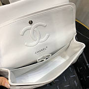 Chanel Flap Bag White Lambskin Silver 25cm - 5